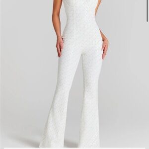NADINE MERABI White Lace Jumpsuit